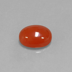 Cornaline Rouge orange naturelle Coupe ovale, 2.59 ct, Translucide