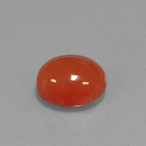 Cornaline orange naturelle coupe ovale, 4,02 ct, translucide