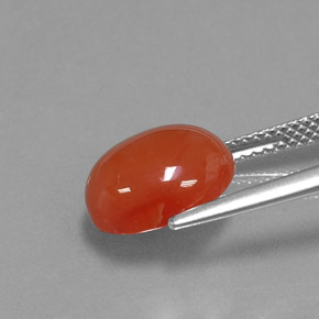 Cornaline orange naturelle coupe ovale, 4,02 ct, translucide