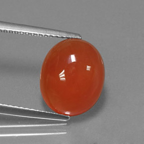 Cornaline Rouge orange naturelle Coupe ovale, 5.00 ct, Translucide