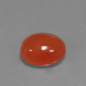 Cornaline Rouge orange naturelle Coupe ovale, 5.00 ct, Translucide