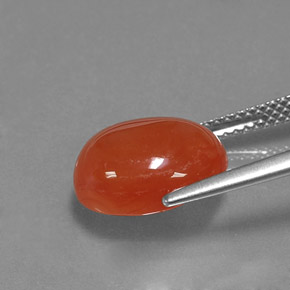 Cornaline Rouge orange naturelle Coupe ovale, 5.00 ct, Translucide