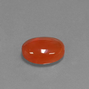 Cornaline orange naturelle coupe ovale, 3,02 ct, translucide