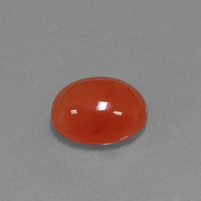 Cornaline orange naturelle coupe ovale, 3,53 ct, translucide