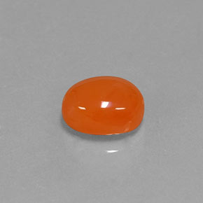 Cornaline orange naturelle coupe ovale, 2,38 ct, translucide