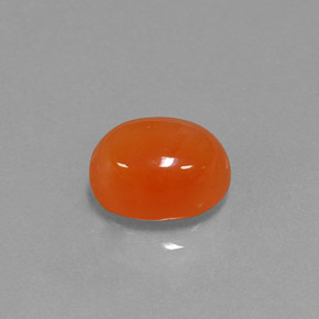 Cornaline orange naturelle coupe ovale, 3,24 ct, translucide