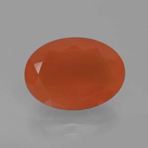 Cornaline orange naturelle coupe ovale, 5,42 ct, translucide