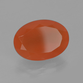 Cornaline orange naturelle coupe ovale, 5,42 ct, translucide