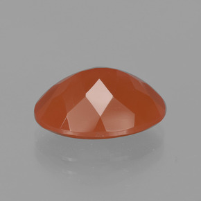 Cornaline orange naturelle coupe ovale, 5,42 ct, translucide