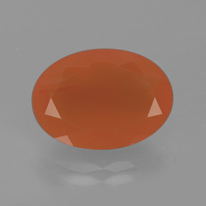 Cornaline orange naturelle coupe ovale, 5,60 ct, translucide
