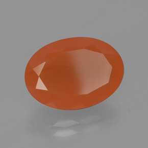 Cornaline orange naturelle coupe ovale, 5,60 ct, translucide
