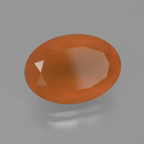 Cornaline orange naturelle coupe ovale, 4,82 ct, translucide