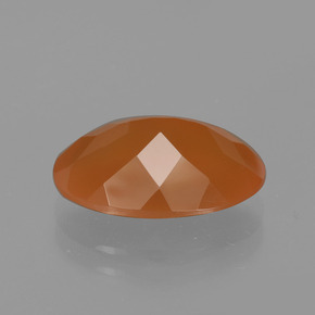 Cornaline orange naturelle coupe ovale, 4,82 ct, translucide