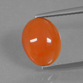 Cornaline Orange naturelle Coupe ovale, 2.36 ct, Translucide