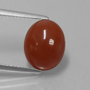 Cornaline Rouge-orange naturelle Coupe ovale, 3.36 ct, Translucide