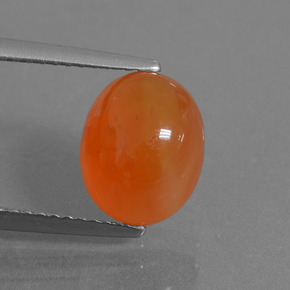 Cornaline Orange naturelle Coupe ovale, 3.33 ct, Translucide