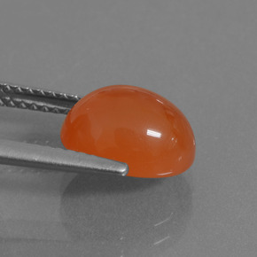 Cornaline Orange naturelle Coupe ovale, 3.33 ct, Translucide