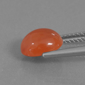 Cornaline orange naturelle coupe ovale, 2,12 ct, translucide