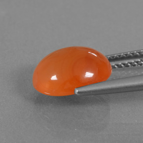 Cornaline Orange naturelle Coupe ovale, 2.76 ct, Translucide