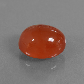 Cornaline Rouge orange naturelle Coupe ovale, 3.64 ct, Translucide