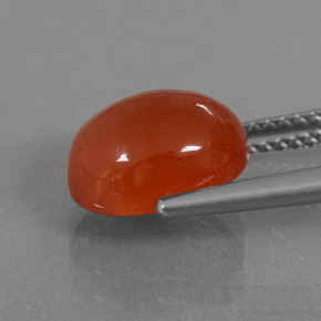 Cornaline Rouge orange naturelle Coupe ovale, 3.64 ct, Translucide