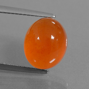 Cornaline Orange naturelle Coupe ovale, 5.18 ct, Translucide