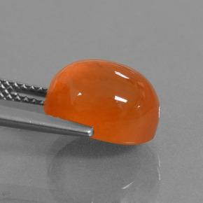 Cornaline Orange naturelle Coupe ovale, 5.18 ct, Translucide