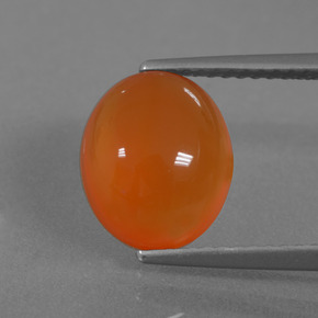 Cornaline Orange naturelle Coupe ovale, 3.23 ct, Translucide