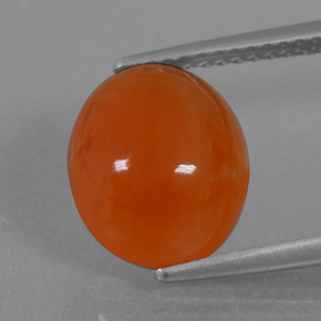 Cornaline Orange naturelle Coupe ovale, 3.84 ct, Translucide