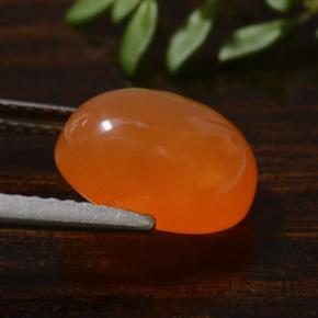Cornaline orange naturelle coupe ovale, 3,42 ct, translucide