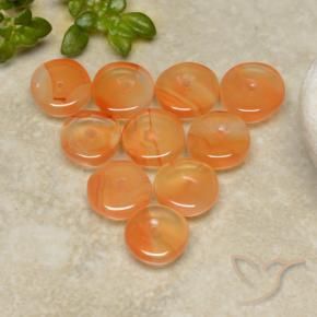 Shop natural 6.62ct Orange abricot chaud Cornaline gems, Fantaisie, from Inde at GemSelect. In stock, global shipping!