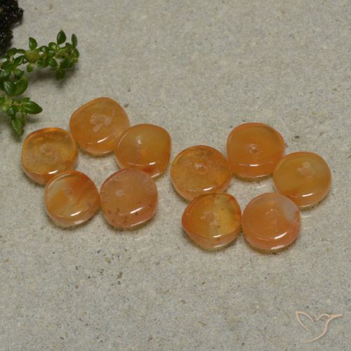 7.95ctw Naturel Orange foncé Cornaline, Fantaisie, Translucide