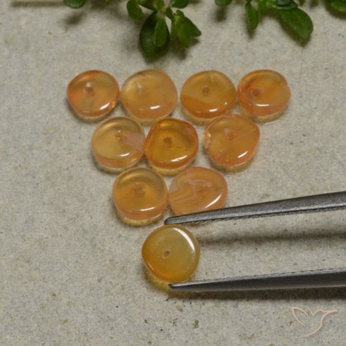 4.02ctw Naturel Orange moyen-léger Cornaline, Fantaisie, Transparent
