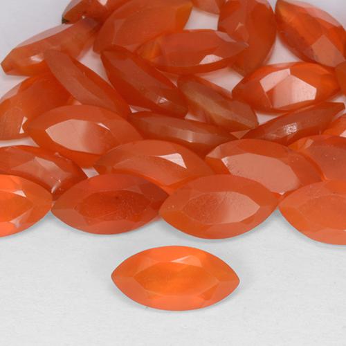 Cornaline Orange rouge foncé naturelle Marquise, 0.51 ct, Translucide