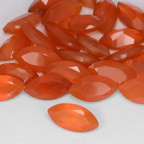 Cornaline Orange rouge foncé naturelle Marquise, 0.51 ct, Translucide