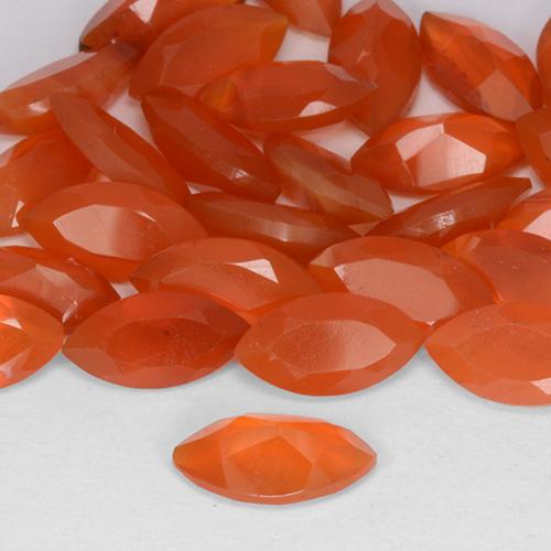 Cornaline Orange rouge foncé naturelle Marquise, 0.51 ct, Translucide
