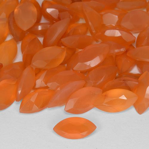 Cornaline Orange rougeâtre naturelle Marquise, 0.51 ct, Translucide