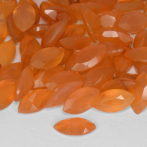 Cornaline Orange rougeâtre naturelle Marquise, 0.51 ct, Translucide