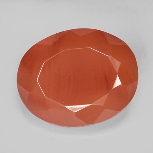 Cornaline orange naturelle coupe ovale, 7,92 ct, translucide
