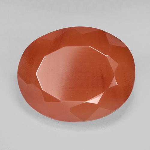 Cornaline orange naturelle coupe ovale, 7,92 ct, translucide