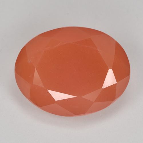 Cornaline orange feu naturelle coupe ovale, 9,10 ct, translucide