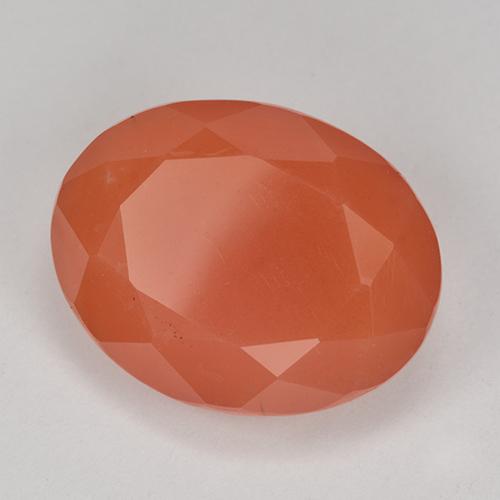 Cornaline orange feu naturelle coupe ovale, 9,10 ct, translucide