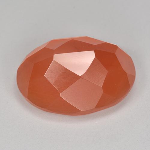 Cornaline orange feu naturelle coupe ovale, 9,10 ct, translucide