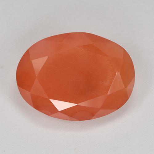 Cornaline orange moyen naturelle coupe ovale, 7,88 ct, translucide