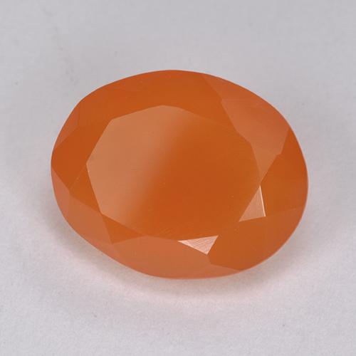 Cornaline Orange intense naturelle Coupe ovale, 3.90 ct, Translucide