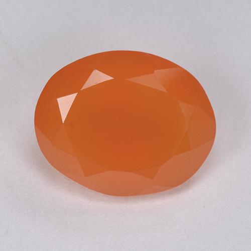 Cornaline Orange intense naturelle Coupe ovale, 3.90 ct, Translucide