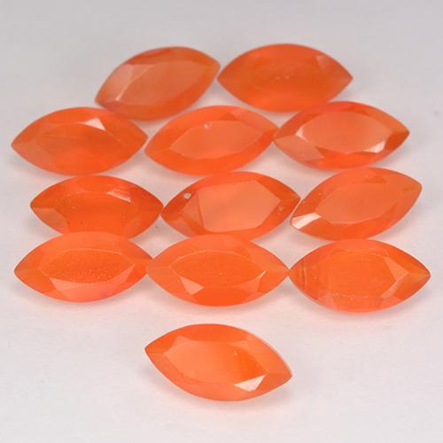 Cornaline Orange rougeâtre naturelle Marquise, 0.50 ct, Translucide