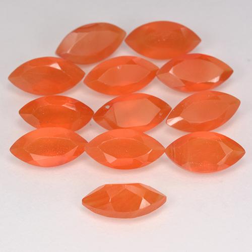 Cornaline Orange rougeâtre naturelle Marquise, 0.50 ct, Translucide
