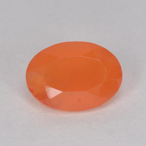 Cornaline Orange feu naturelle Coupe ovale, 0.80 ct, Translucide