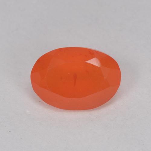 Cornaline Orange feu naturelle Coupe ovale, 0.70 ct, Translucide